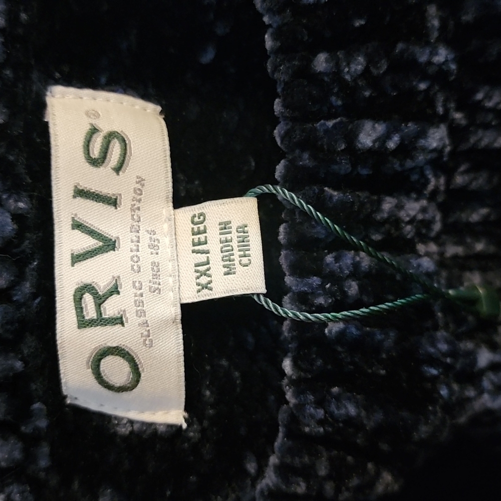 Orvis navy blue chenille sweater size XXL - Picture 2 of 3